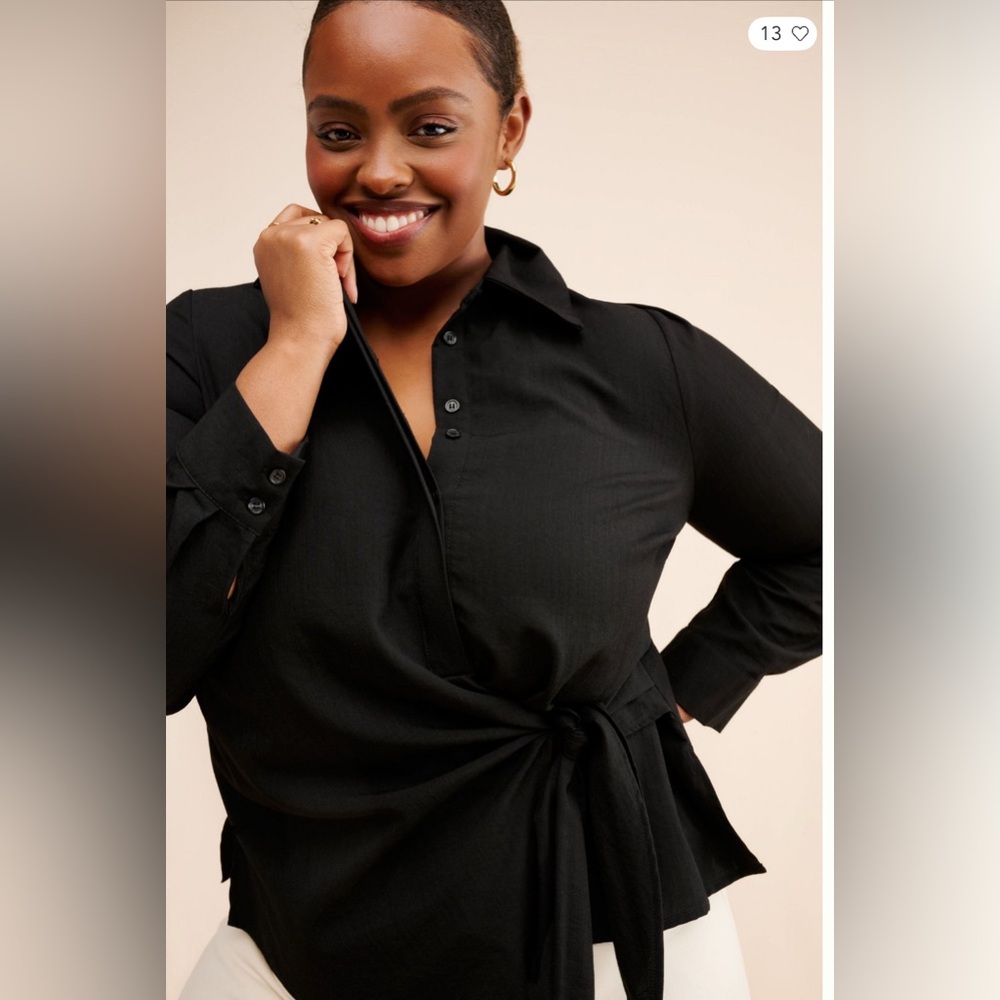 Eloquii / Anthropologie Black Button Down Shirt